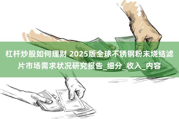 杠杆炒股如何理财 2025版全球不锈钢粉末烧结滤片市场需求状况研究报告_细分_收入_内容